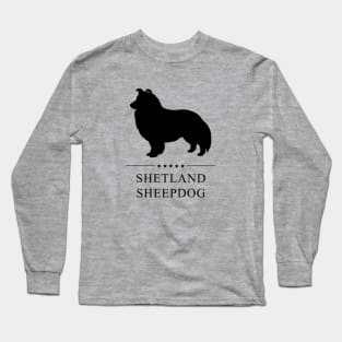 Shetland Sheepdog Black Silhouette Long Sleeve T-Shirt